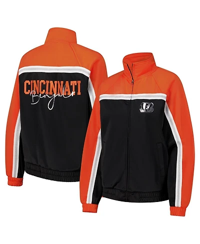 G-iii 4Her by Carl Banks Women's Black Cincinnati Bengals Post Game Full-Zip Track Jacket