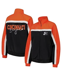 G-iii 4Her by Carl Banks Women's Black Cincinnati Bengals Post Game Full-Zip Track Jacket