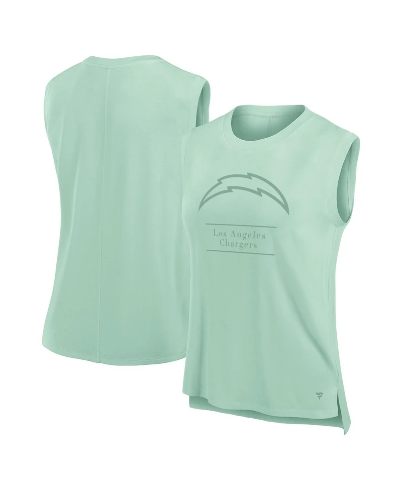 Fanatics Women's Mint Los Angeles Chargers Studio Embrace Tank Top