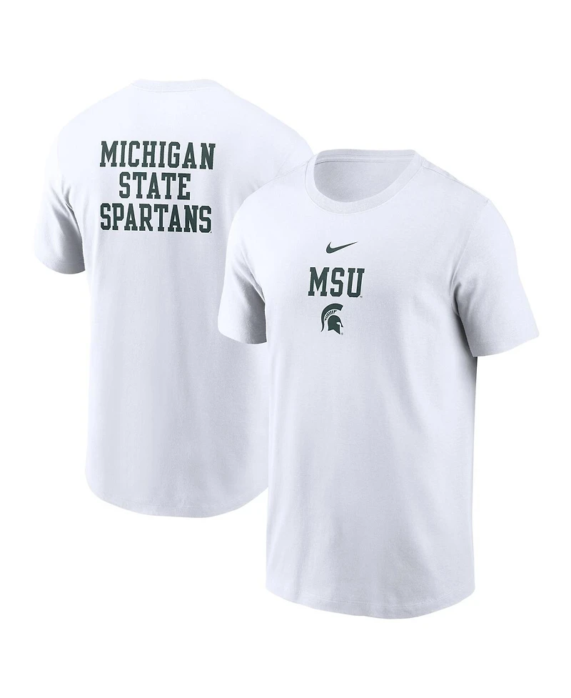 Nike Men's White Michigan State Spartans 2-Hit Stacked T-Shirt