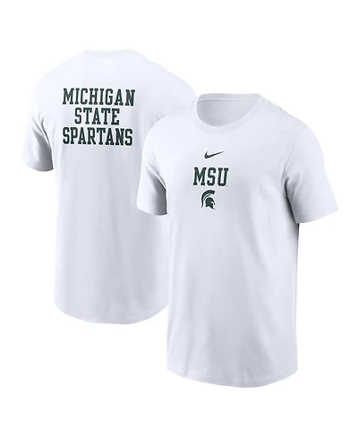 Nike Men's White Michigan State Spartans 2-Hit Stacked T-Shirt