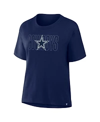Fanatics Women's Navy Dallas Cowboys Line Em Up T-Shirt