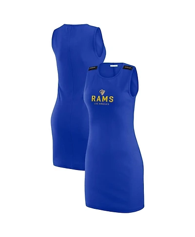 Wear by Erin Andrews x Gracie Women's Hunt Royal Los Angeles Rams Ribbed Tank Dress