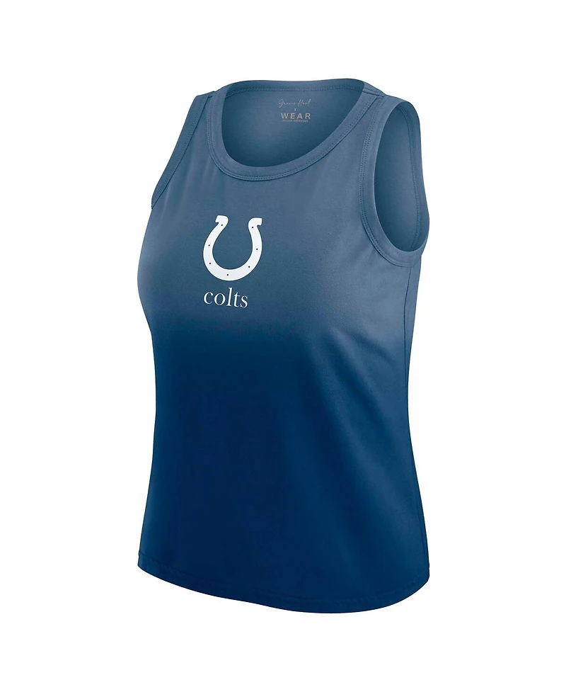 Wear by Erin Andrews x Gracie Women's Hunt Heather Navy Indianapolis Colts Ombre Tank Top