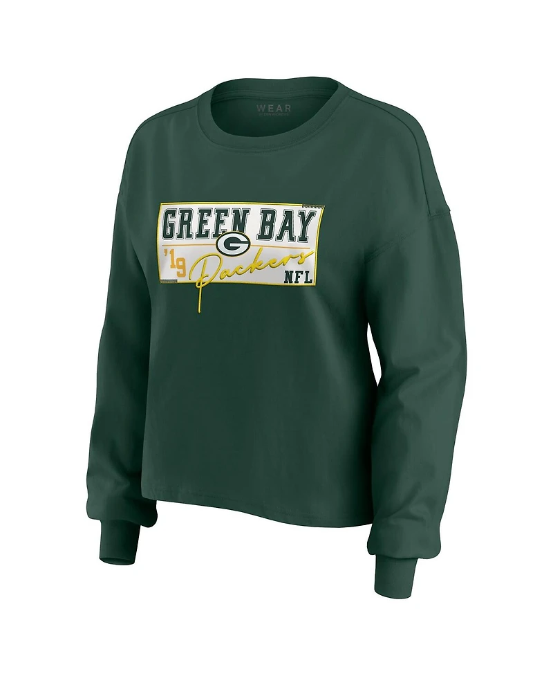 Wear by Erin Andrews Women's 2-Piece Green Bay Packers Heavy Rugby Jersey Long Sleeve T-Shirt and Shorts Lounge Set