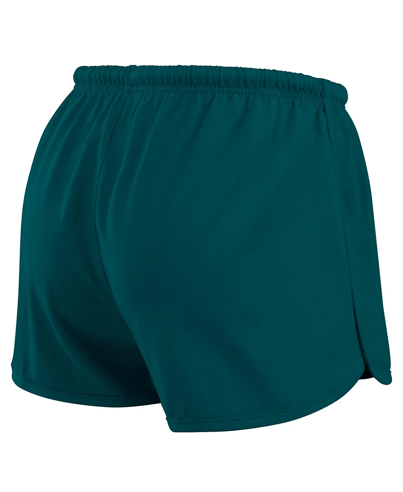 Wear by Erin Andrews Women's 2-Piece Midnight Green Philadelphia Eagles Heavy Rugby Jersey Long Sleeve T-Shirt and Shorts Lounge Set
