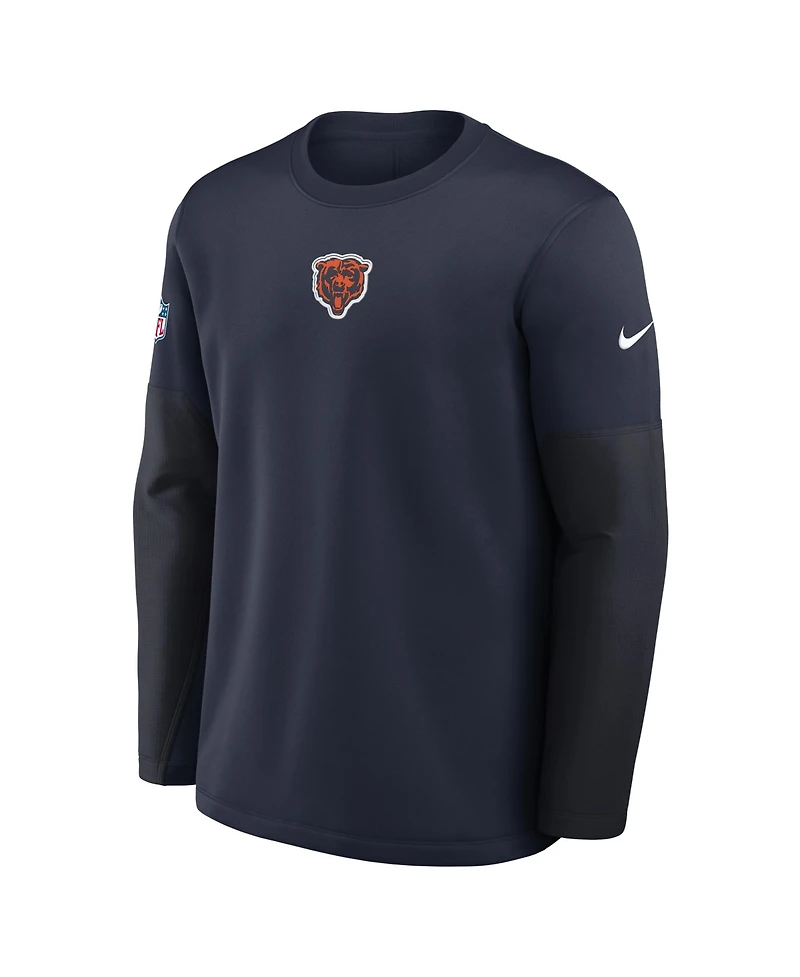 Nike Men's Navy Chicago Bears Sideline Scripted to Win Performance Long Sleeve T-Shirt