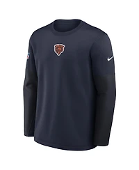 Nike Men's Navy Chicago Bears Sideline Scripted to Win Performance Long Sleeve T-Shirt