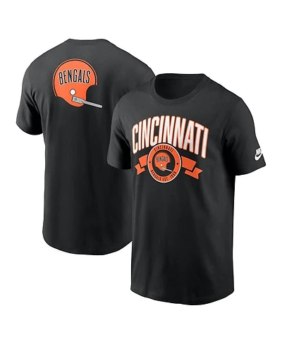 Nike Men's Black Cincinnati Bengals Rewind Front and Back Hit Essential T-Shirt