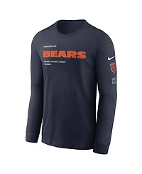 Nike Men's Navy Chicago Bears Play to Win Essential Long Sleeve T-Shirt