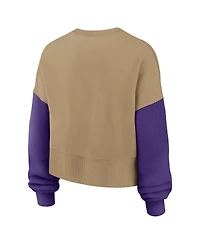Nike Women's Tan Minnesota Vikings Oversized Rewind Pullover Sweatshirt