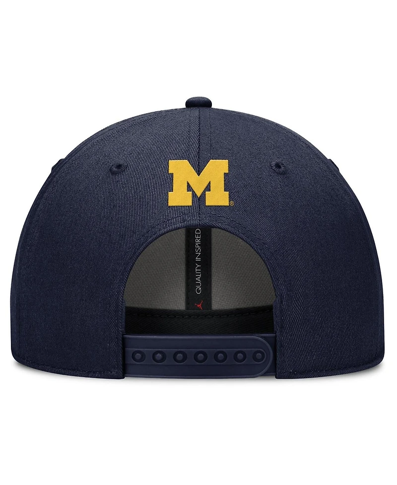 Jordan Men's Navy Michigan Wolverines Slanted Primetime Rise Performance Adjustable Hat