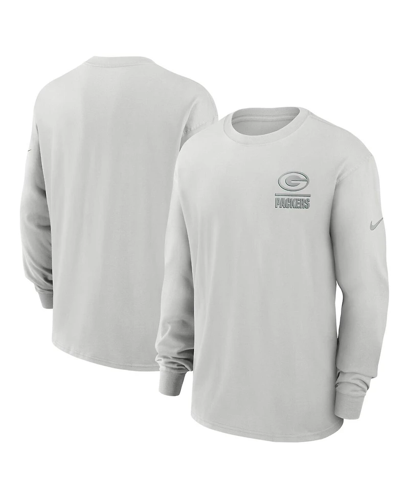 Nike Men's Gray Green Bay Packers Essential Heavy Max90 Long Sleeve T-Shirt