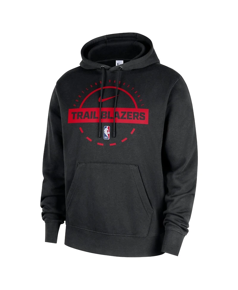 Nike Men's Black Portland Trail Blazers 2025/26 Authentic Practice Club Pullover Hoodie