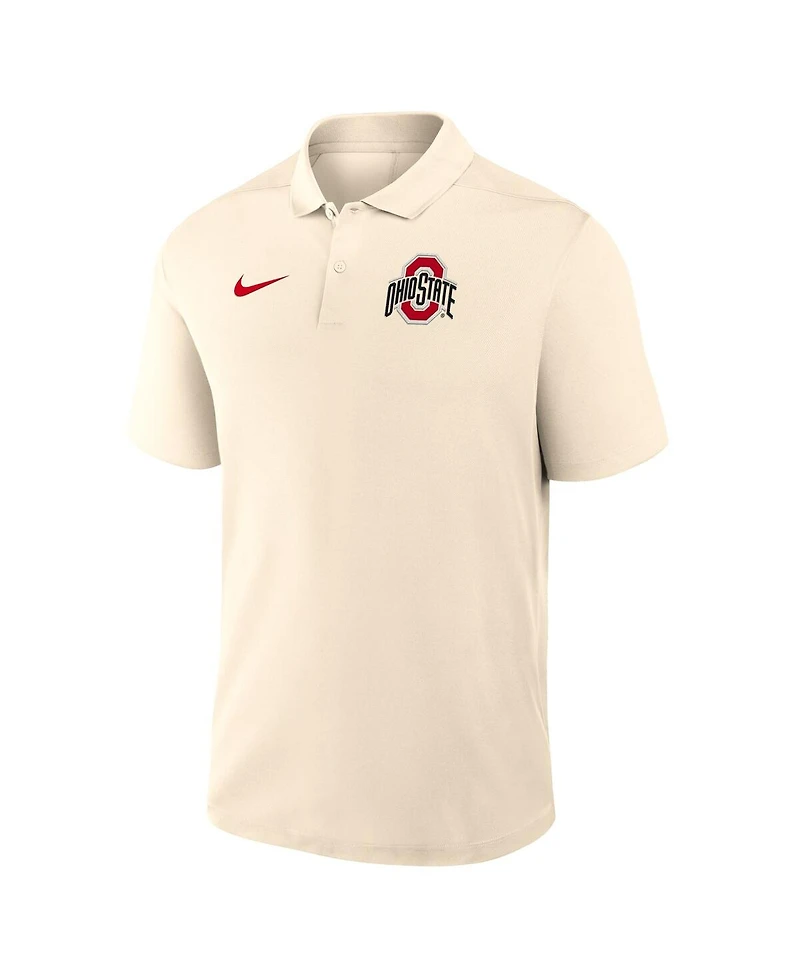 Nike Men's Tan Ohio State Buckeyes Primary Logo Victory Performance Polo Shirt