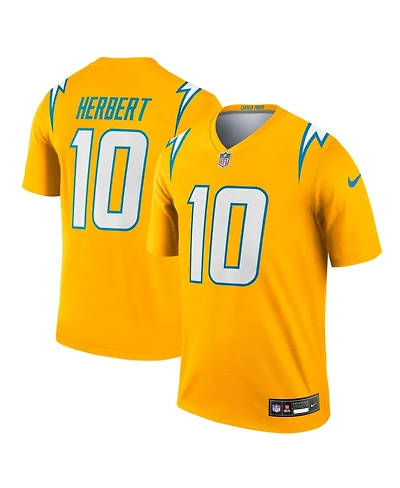 Nike Men's Justin Herbert Gold Los Angeles Chargers Alternate Charger Power Legend Player Performance Top
