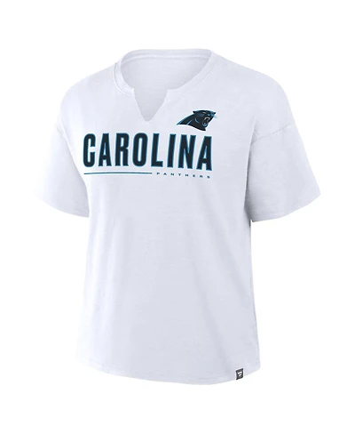 Fanatics Women's White Carolina Panthers Redzone Slub Boxy T-Shirt