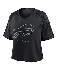 Fanatics Women's Buffalo Bills Oversized Raglan V-Neck Blackout Fashion Jersey