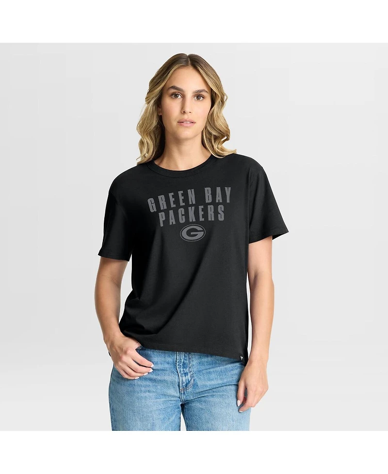 Fanatics Women's Black Green Bay Packers Blackout Kneel Down Legacy T-Shirt