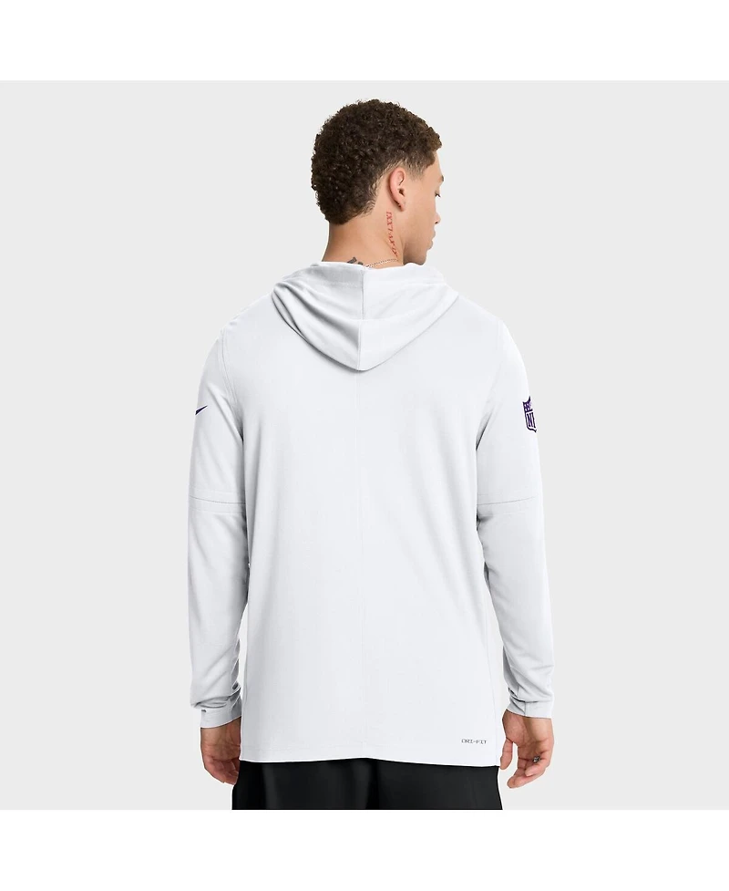 Nike Men's White Minnesota Vikings Alt Pack Pass Accuracy Performance Long Sleeve Hoodie T-Shirt