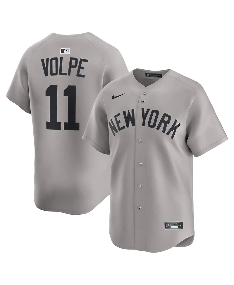Nike Men's Anthony Volpe Gray New York Yankees Road Limited Player Jersey