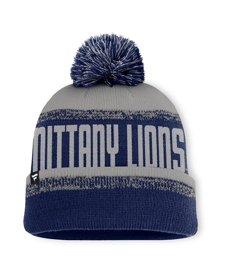 Fanatics Men's Navy/Gray Penn State Nittany Lions Thrive Cuffed with Pom Knit Hat
