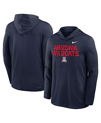 Nike Men's Navy Arizona Wildcats 2025 Sideline Performance Long Sleeve Hoodie T-Shirt