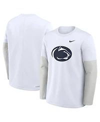 Nike Men's White Penn State Nittany Lions 2025 Sideline Coach Performance Long Sleeve T-Shirt