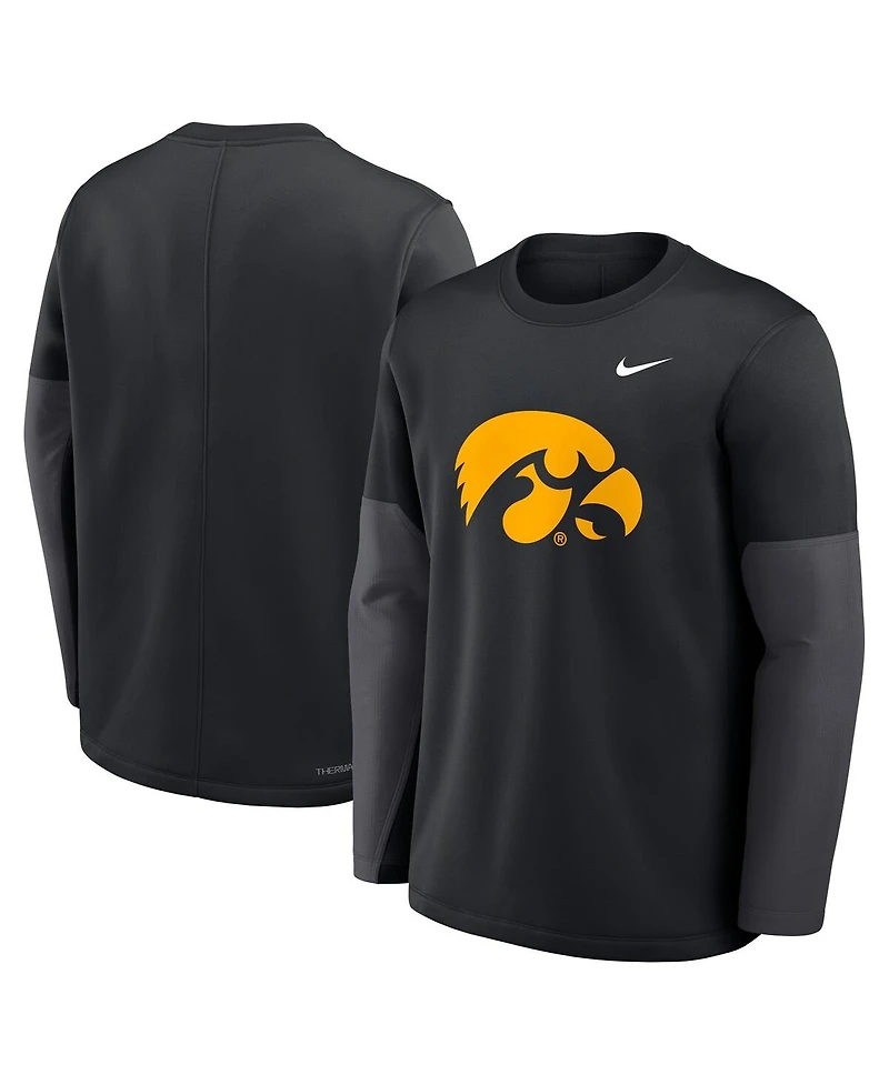 Nike Men's Black Iowa Hawkeyes 2025 Sideline Coach Performance Long Sleeve T-Shirt