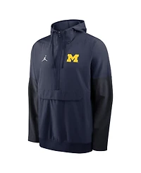 Nike Men's Navy Michigan Wolverines Anorak Half-Zip Hoodie Jacket