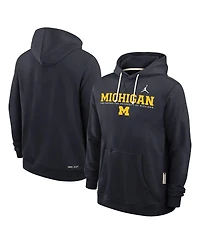 Jordan Men's Navy Michigan Wolverines 2025 Sideline Performance Pullover Hoodie