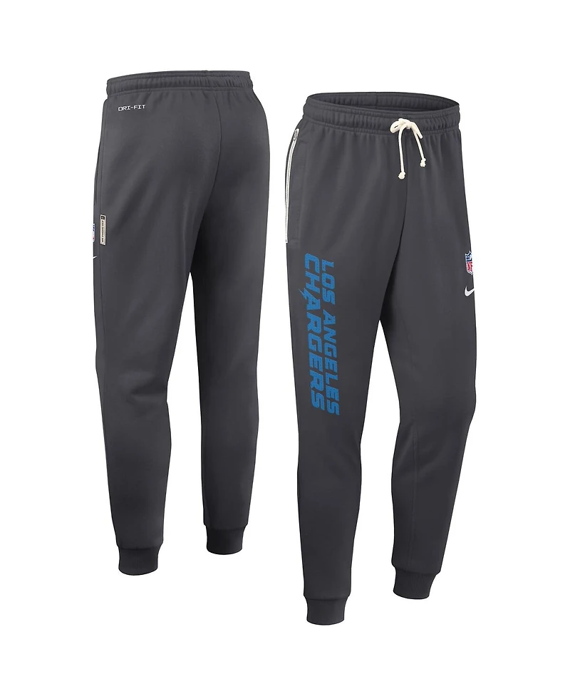 Nike Men's Anthracite Los Angeles Chargers Sideline Ground Game Performance Taper Pants
