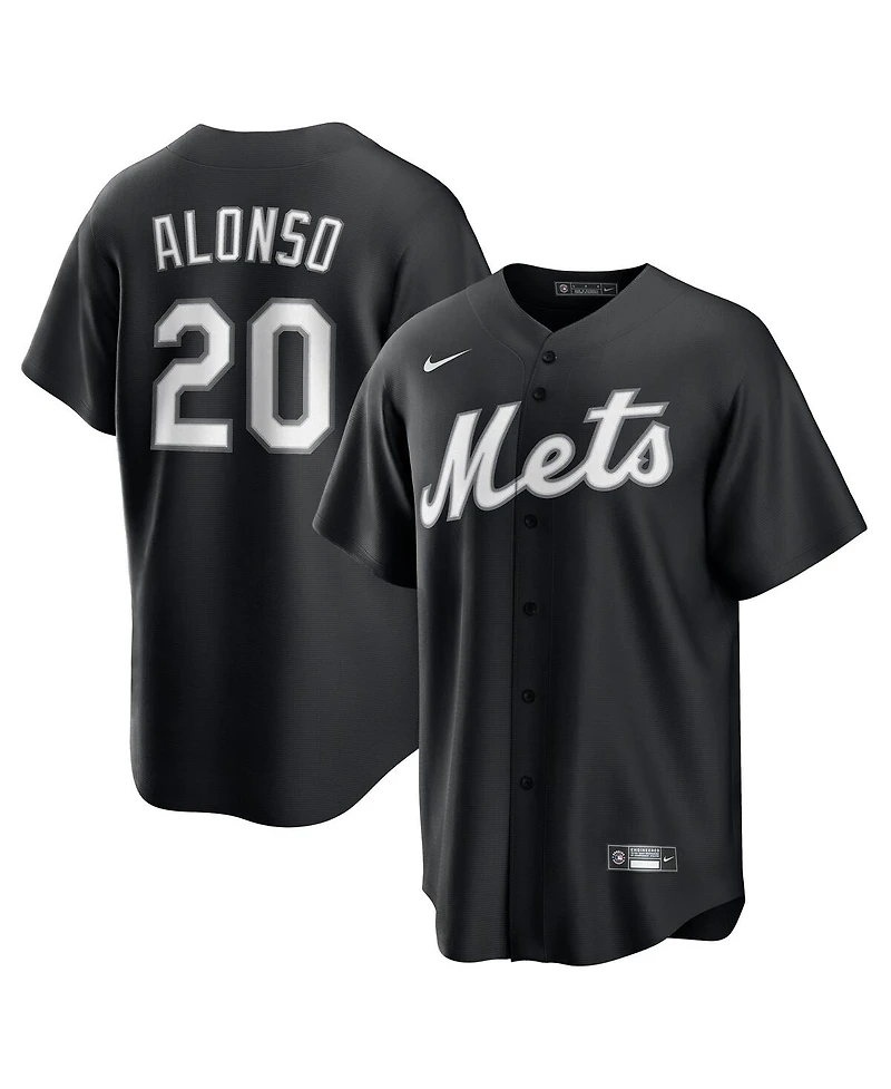 Nike Men's Pete Alonso Black New York Mets Lights Out Replica Player Jersey