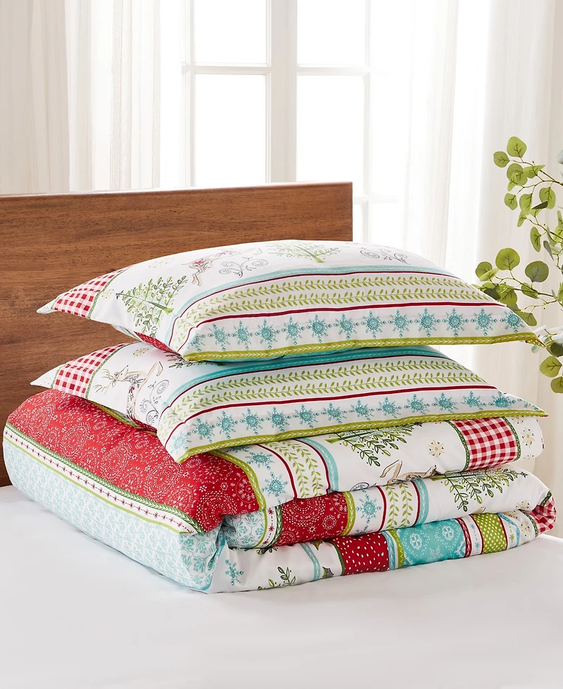Levtex Home Merry and Bright Comet and Cupid Reversible -Pc. Duvet Cover Set