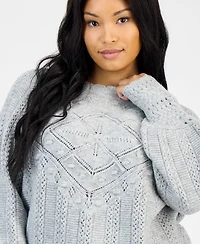 And Now This Trendy Plus Scalloped-Edge Pointelle Sweater, Macy's Exclusive