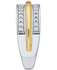 Men's Diamond Triple Row Band (1/2 ct. t.w.) in 10k Two-Tone Gold
