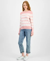 Nautica Jeans Women's Mixed Stripe Crewneck Sweater