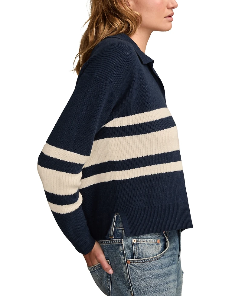 Lucky Brand Women's Rugby Polo Long-Sleeve Sweater
