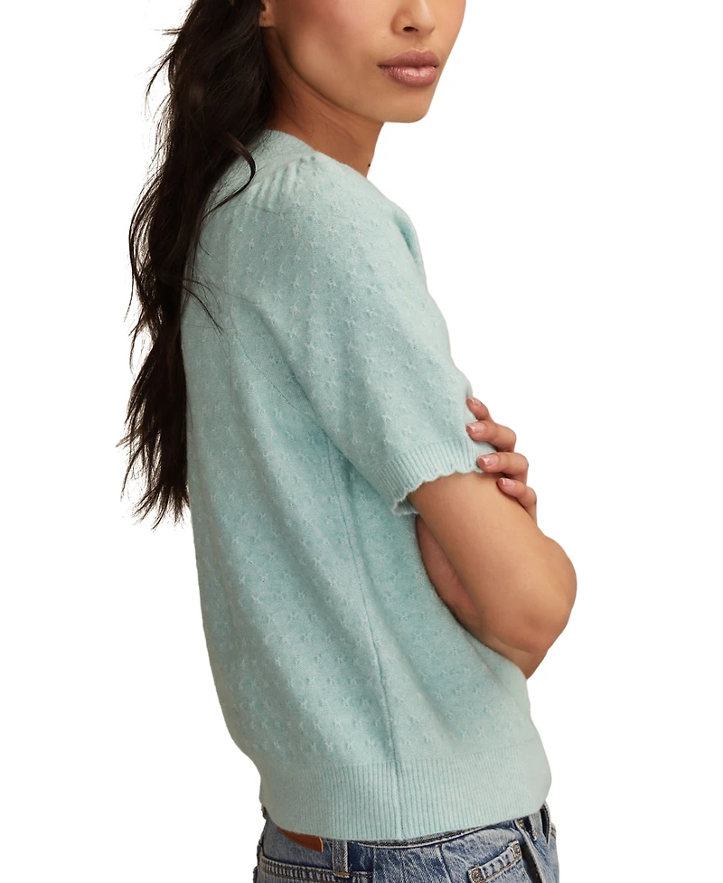Lucky Brand Women's Cloud Soft Puff Sleeve Sweater T-shirt