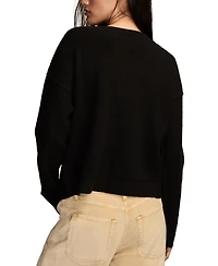 Lucky Brand Women's Waffle V-Neck Sweater