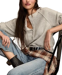 Lucky Brand Women's Relaxed Henley Sweater