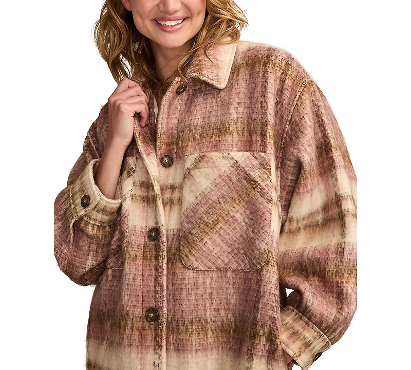 Lucky Brand Women's Oversized Plaid Shirt Jacket