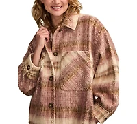 Lucky Brand Women's Oversized Plaid Shirt Jacket