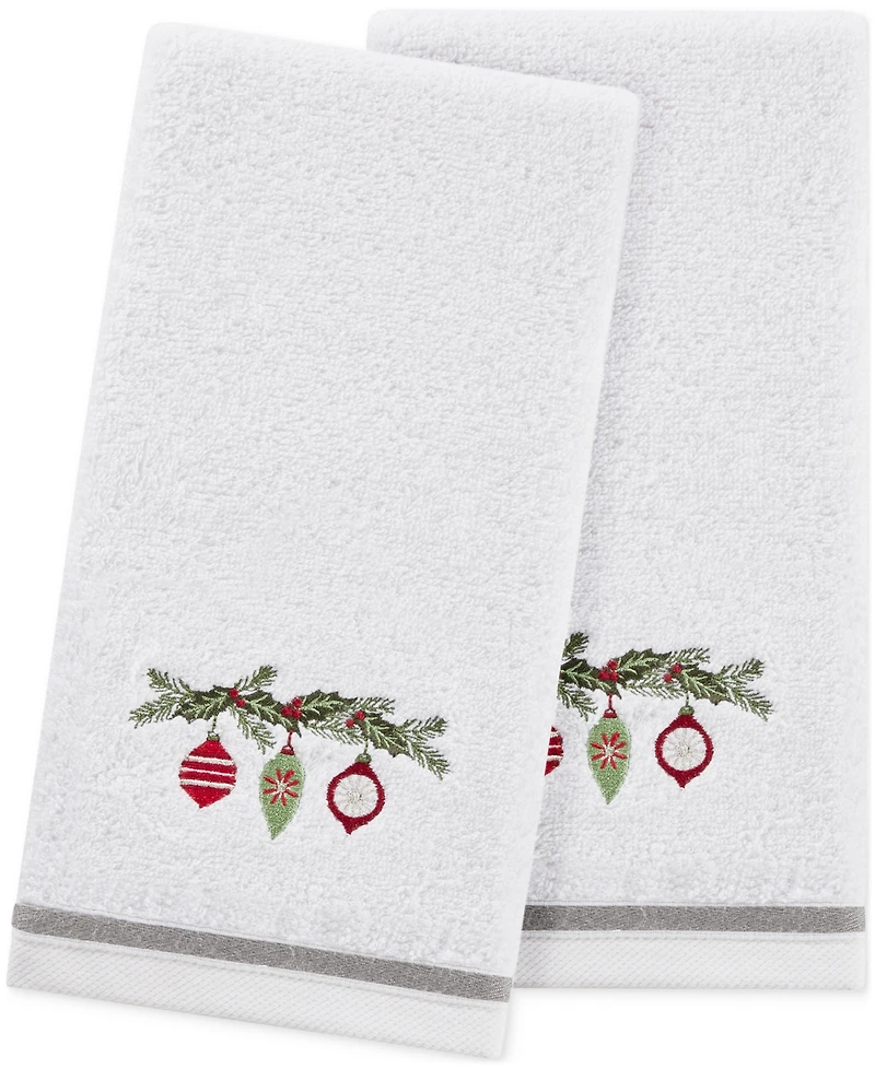 Decor Studio Holiday Ornaments Turkish Cotton 2-Pc. Hand Towel Set, 16" x 28"