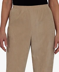 Alfred Dunner Women's Classic Corduroy Elastic Waist Short Length Pants