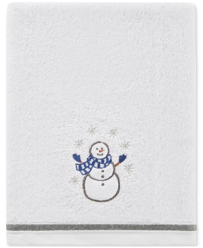 Decor Studio Holiday Snowman Turkish Cotton 2-Pc. Hand Towel Set, 16" x 28"