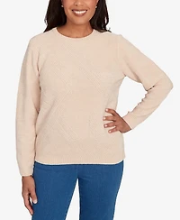 Alfred Dunner Women's Classic Cable Chenille Pullover Sweater