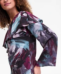 I.n.c. International Concepts Women's Ruffled Asymmetrical-Neck Blouse, Macy's Exclusive