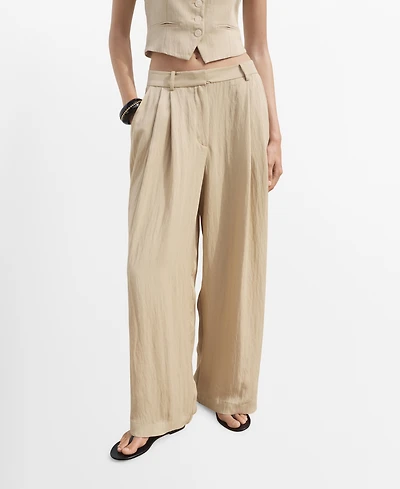 Mango Women's Straight Mid-Rise Suit Pants
