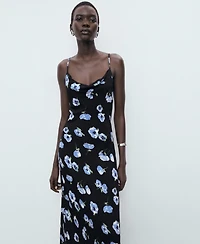 Mango Women's Draped Neckline Long Dress